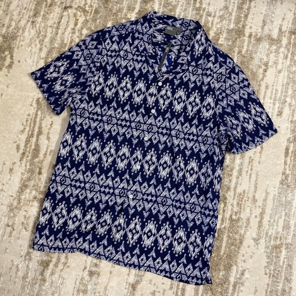 BNWT MENS ABSTRACT DESIGN S/S CAMP SHIRT - Picture 1 of 3
